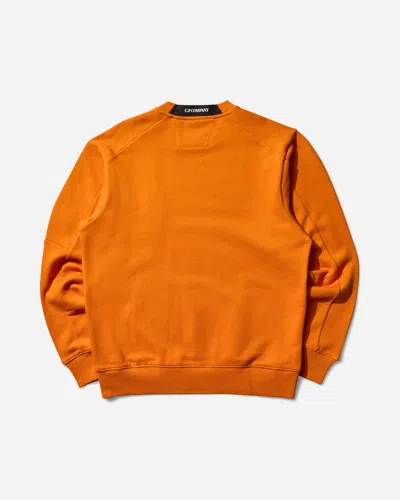 C.p. Company Men S Diagonal Raised Fleece Crewneck Sweatshirt Russet In Orange
