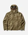 C.p. Company Men S Lino Wax Goggle Jacket Tree House In Beige