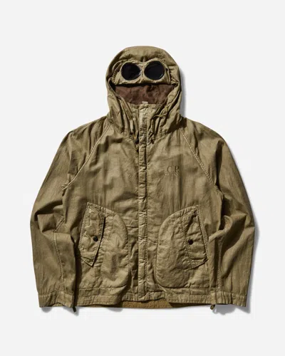 C.p. Company Men S Lino Wax Goggle Jacket Tree House In Beige