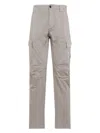 C.p. Company C.p.company Sateen Stretch Cargo Lens Pants In Gray