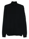 C.p. Company C.p.company Sea Islandhalf Zip Lens Knit In Black