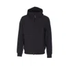 C.p. Company Polyester Hooded Jacket With Ribbed Cuffs And Zip Pockets In Black