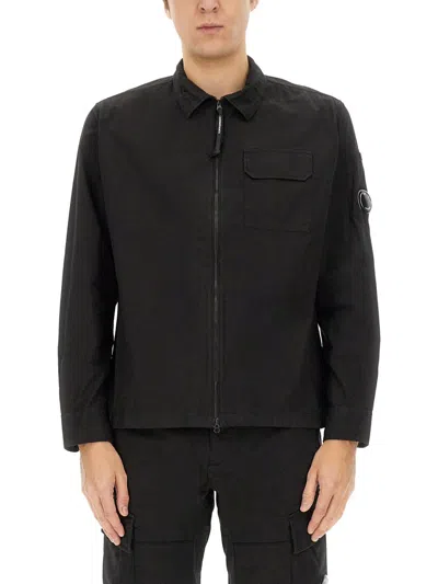 C.p. Company C.p.company Organic Cotton Overshirt In Black