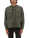C.p. Company Rip-stop Cotton Jacket With Adjustable Drawstring Hem In Green