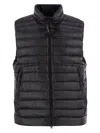 C.p. Company Men Black Vest With Mock Neck And Logo Plaque On The Side In Tech Fabric Man In Black