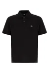 C.p. Company Collared Polo Shirt Short Sleeves In Black