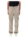 C.p. Company Sateen Stretch Cargo Lens Pants In Vintage Khaki