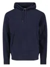 C.p. Company Men Sweatshirts Sweat Hooded In Diagonal Raised Fleece In Blue