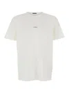 C.p. Company White Crewneck T-shirt With Logo Lettering On The Front In White