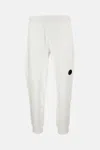 C.p. Company Diagonal Raised Fleece Lens Sweatpants In White