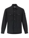 C.p. Company Unlined Wool Overshirt With Classic Shirt Collar In Black