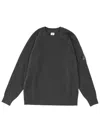 C.p. Company Raglan Sleeve Crew Neck Knitwear In Gray