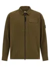 C.p. Company Brown Minimalist Casual Jacket With Unique Lens Detail In Brown