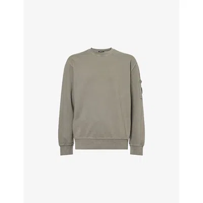 C.p. Company Cotton Sweatshirt Arm Pocket In Gray