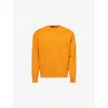 C.p. Company Mens Russet Orange Branded-lens Patch Crewneck Cotton Sweater