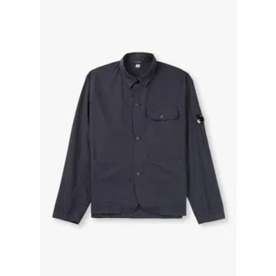 C.p. Company Mens Popeline Workwear Shirt Jacket In Total Eclipse In Blue