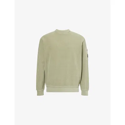 C.p. Company Mens Brushed Crewneck Cotton-jersey Sweatshirt Seagrass In Green