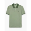 C.P. COMPANY MENS TACTING PIQUET POLO SHIRT IN DUCK GREEN
