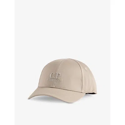 C.p. Company Mens Vintage Khaki Logo-embroidered Cotton Gabardine Baseball Cap In Neutral