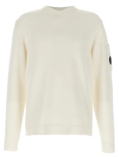 C.p. Company Mercerized Cotton Sweater Sweaters And Cardigans White In Gauze White