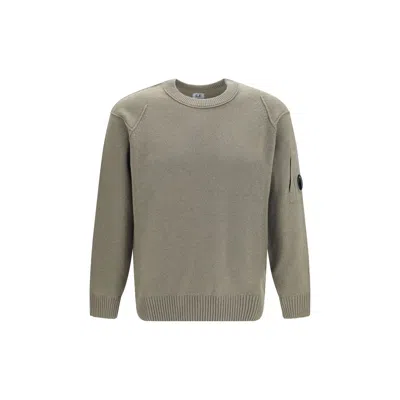 C.p. Company Merino Wool Crewneck Sweater In Beige