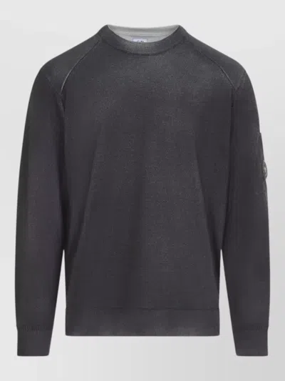 C.p. Company C.p.company Re Colorblack Merino Wool Re-colour Crewneck In Black