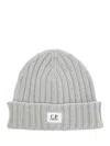 C.p. Company Merino Wool Hat Hats Grey In Gray