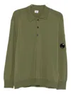 C.p. Company Knitwear Polo Collar In Merino Wool Clothing In Green