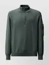 C.p. Company Men Metropolis Polo Shirt In Extrafine Merino Wool In Green