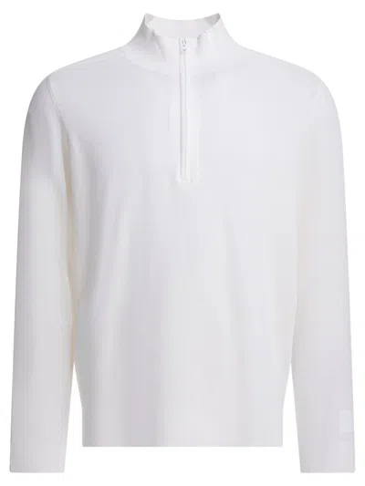C.p. Company Metropolis Half Zip Sweater Long Sleeves In White