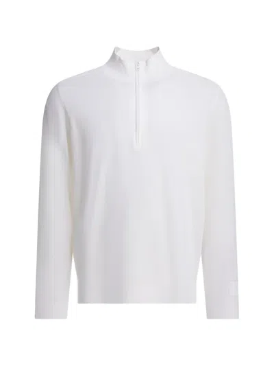C.p. Company Metropolis Half Zip Sweater Long Sleeves In White