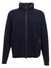 C.p. Company Minimalist Casual Jacket With High Collar And Textured Pocket In Blue