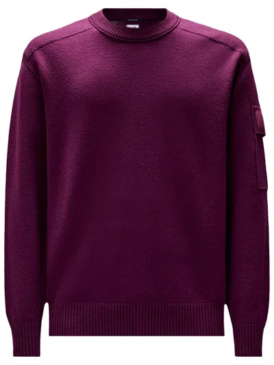 C.p. Company Metropolis Series Extrafine-merino-wool Crewneck Sweater In Purple