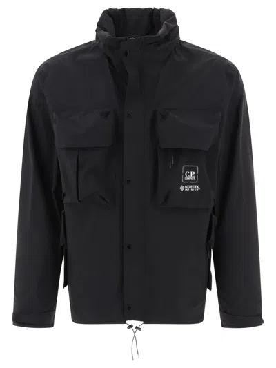 C.p. Company Gore-tex 3l Infinium Hooded Jacket In Black
