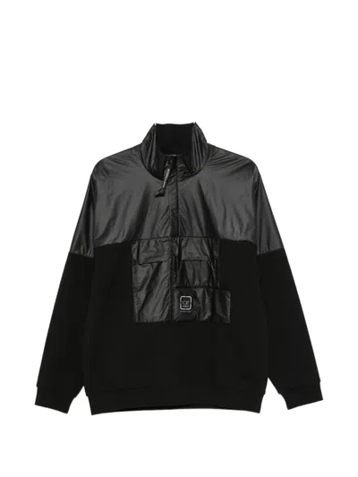 C.p. Company Metropolis Series Panelled Sweater In Black
