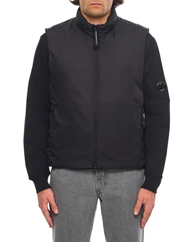 C.p. Company Metropolis Series Pertex Hooded Vest In Black