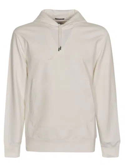 C.p. Company Metropolis Stretc Fleece Logo Sweatshirt In White