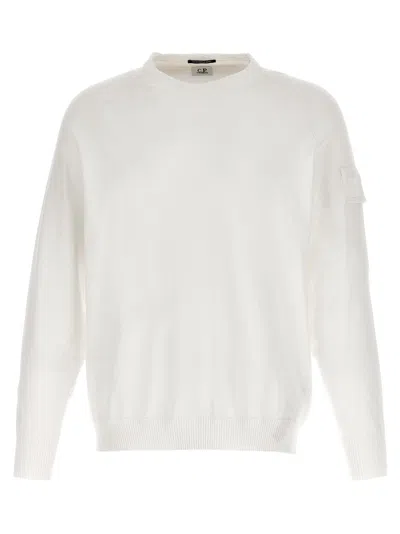 C.p. Company White Logo Sweater