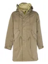 C.p. Company Hooded Outerwear Jacket And Pockets In Green
