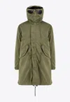 C.p. Company Relaxed-fit Green Hooded Jacket With Functional Pockets In Green