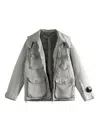 C.p. Company Micro Kei Hooded Multi-pocket Jacket In Gray