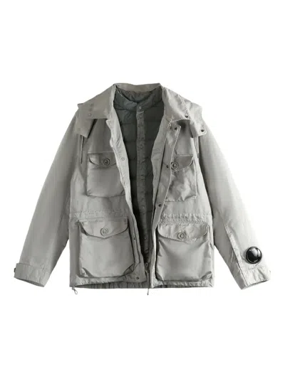 C.p. Company Micro Kei Hooded Multi-pocket Jacket In Gray
