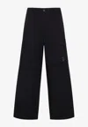 C.p. Company C.p.company Navy Blue Micro-reps Boxy Cotton Cargo Pants In Blue