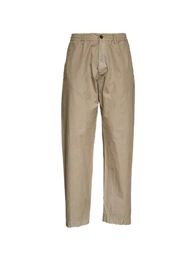 C.p. Company Micro Reps Boxy Loose Straight Leg Pants In Brown