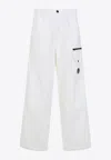 C.p. Company C.p.company Microreps Boxy Cargo Pants In White