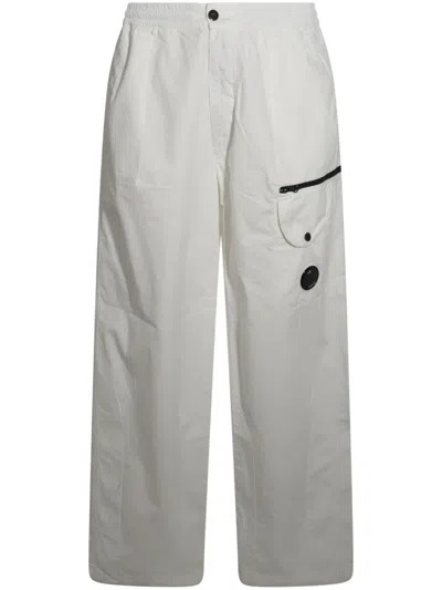 C.p. Company Microreps Trousers In White