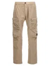 C.p. Company Tailored Mid-rise Straight Pants With Cargo Pockets In Beige