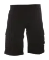 C.p. Company Fleece Cargo Bermuda Shorts Pockets In Black