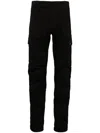 C.p. Company Lens Tapered-leg Cargo Trousers In Black