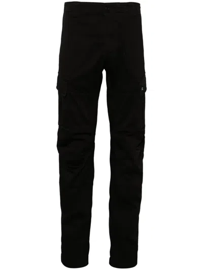 C.p. Company Straight-leg Pants With Practical Pockets In Black